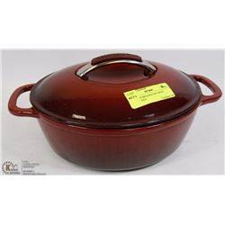 RED KITCHEN AID CAST IRON CASSEROLE