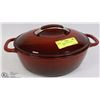 Image 1 : RED KITCHEN AID CAST IRON CASSEROLE