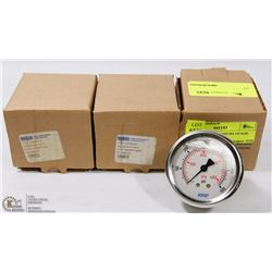 LOT OF 3 LIQUID FILLED PRESSURE GAUGE