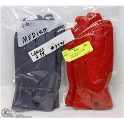 2 PACK OF LADIES LEATHER GLOVES MEDIUM