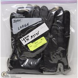 2 PACK OF LADIES LEATHER GLOVES LARGE