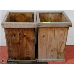 8) PAIR OF CEDAR FLOWER PLANTERS 14"X14" X21"HIGH