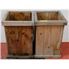 Image 1 : 8) PAIR OF CEDAR FLOWER PLANTERS 14"X14" X21"HIGH