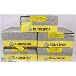 5 BOXES OF 5"X10" KLINGSPOR 120 GRIT SANDING DISCS