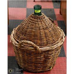 LARGE WICKER WINE JUG