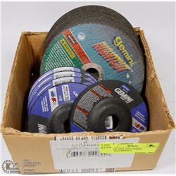 BOX OF ASST SIZE GEMINI GRINDING WHEELS