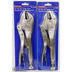 LOT OF 2 WESTWARD 10" FLAT JAW LOCKING PLIERS