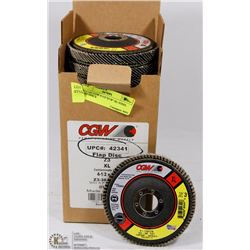 BOX OF CGW 4-1/2"X7/8" XL STEEL FLAP DISCS