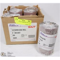 BOX OF 3-S 5" PAPER DISC ROLLS 400 GRIT