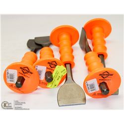 LOT OF 5 MAYHEW 2-1/2" GUARDIAN HANDGUARD CHISELS