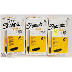 3 BOXES OF SHARPIE PERMANENT MARKERS