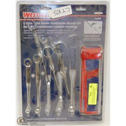 WESTWARD 5PC TWIST HANDLE COMBINATION WRENCH SET