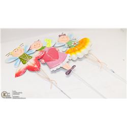 SET OF 3 WHIMSICAL FAIRY GARDEN STAKES