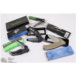 LOT OF 5 ASSORTED NEW KNIVES INCL BENCHMARK,