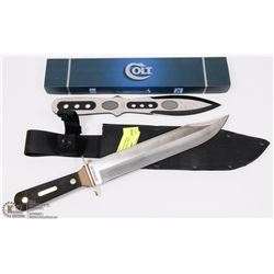 LOT OF 2 LARGE KNIVES INCL SCHRADE BOWIE KNIFE