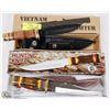 Image 1 : LOT OF 2 NEW HUNTING KNIVES INCL VIETNAM FIGHTER