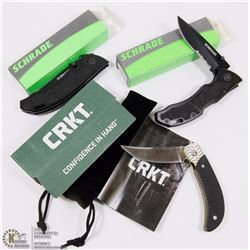 LOT OF 3 NEW POCKET KNIVES INCL 2  SCHRADES AND