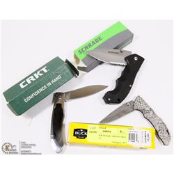LOT OF 3 NEW POCKET KNIVES INCL BUCK KNIFE,