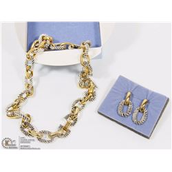AVON TWO TONED LINK TEXTURED NECKLACE