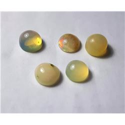 14 - LOT OF 5 NATURAL ROUND OPALS 3.5CT