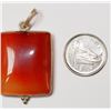 Image 2 : #20-STERLING SILVER RED ONYX LARGE PENDANT