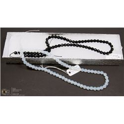 #3-BLACK AGATE & SRI LANKA MOON STONE LOOSE BEAD