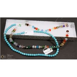 #4-BLUE TURQUOISE & SWAROVSKI LOOSE BEAD