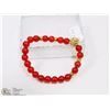 Image 1 : #11-RED RUBY BEAD BRACELET 7.5"
