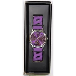 NEW BRIGHT PASTEL LINKED SILICONE WATCH (PURPLE)