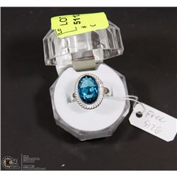 #33-LONDON  BLUE TOPAZ GEMSTONE RING