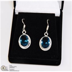 #31-LONDON  BLUE TOPAZ GEMSTONE EARRINGS