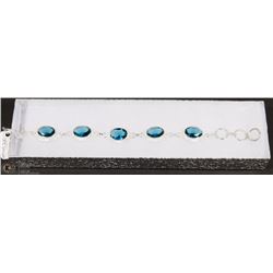 #32-LONDON  BLUE TOPAZ GEMSTONE BRACELET