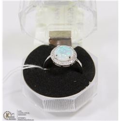 #23-WHITE FIRE OPAL GEMSTONE RING