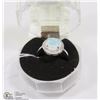 Image 1 : #23-WHITE FIRE OPAL GEMSTONE RING