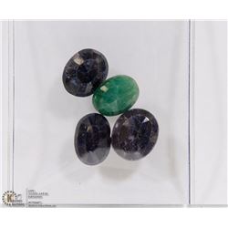 #61-NATURAL SAPPHIRE & EMERALD GEMSTONES 62CT