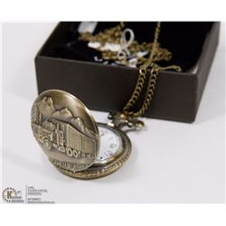 BRONZE POCKET WATCH TRANSPORT TRUCK