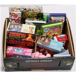BOX OF ASST GAMES & PUZZLES