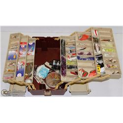 PLAMO FISHING BOX FULL OF LURES & REELS