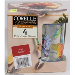 CORELLE 4PC 16OZ COOLER GLASSES