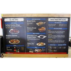 WOODEN MENU BOARD APPROX 36"X24"