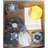 Image 1 : FLAT OF MISC INCL MASONRY WHEELS, YELLOW STRAPS,