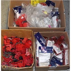LOT OF 3 BOXES OF BRADY MISC. LOCK OUTS ETC