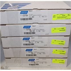5 BOXES OF NORTON 2"X60" SANDING BELTS 60 GRIT