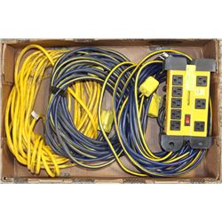 FLAT OF 3 HEAVY DUTY EXTENSION CORDS