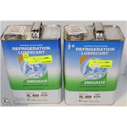 LOT OF TWO 1 GAL JUGS OF REFRIGERATION LUBRICANT