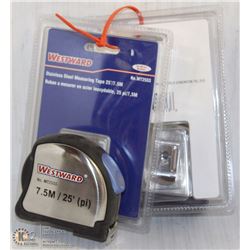 PAIR OF STAINLESS STEEL MEASURING TAPE 25'