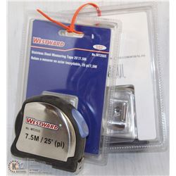 PAIR OF STAINLESS STEEL MEASURING TAPE 25'
