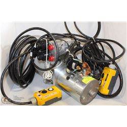 12V ELECTRIC HYDRAULIC PUMP WITH VALVING AND DUAL