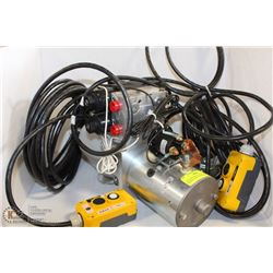 12V ELECTRIC HYDRAULIC PUMP WITH VALVING AND DUAL