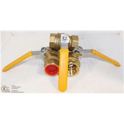 LOT OF THREE 1-1/4" BRASS BALL VALVES 600PSI